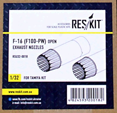 Reskit RSU32-0018 F-16 (F100-PW) open exh.nozzles (TAM) 1/32