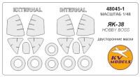 KV Models 48045-1 Як-38 / Як-38М (Hobby Boss #80362) - (Двусторонние маски) + маски на диски и колеса HOBBY BOSS RU 1/48
