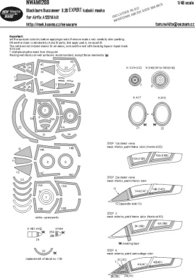 New Ware NWA-M1209 Mask Blackburn Buccaneer S.2B EXPERT (AIRF) 1/48