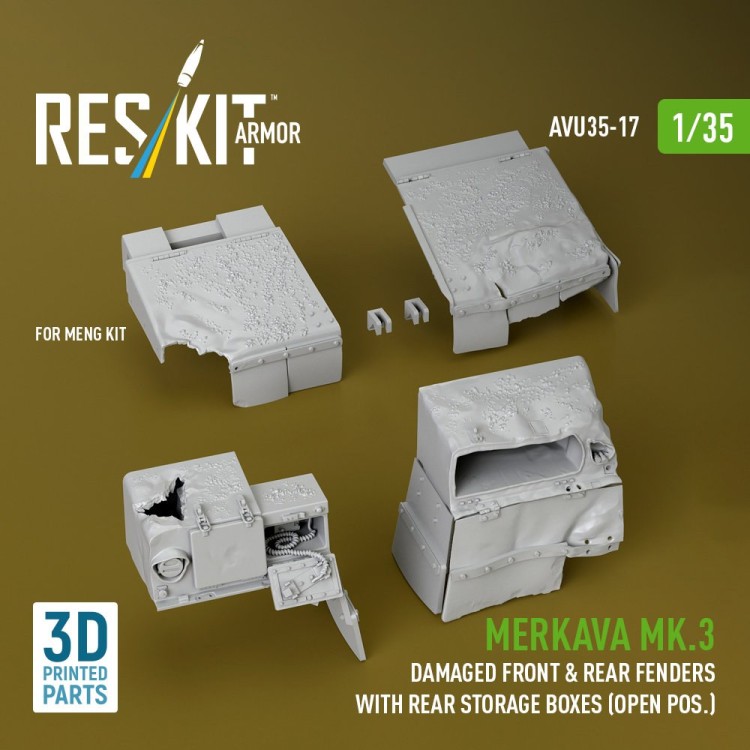 Reskit AVU35017 Merkava Mk.3 damag.front&rear fend. w/ boxes 1/35