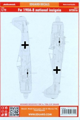 Eduard D72016 1/72 Fw 190A-8 national insignia (EDU)