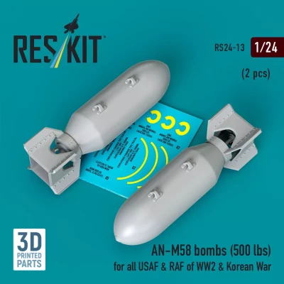 Reskit 24013 AN-M58 bombs 500 lbs. (2 pcs.) 1/24