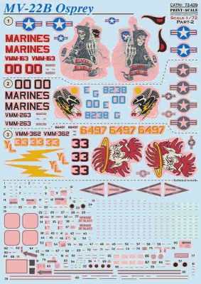 Print Scale C72439 MV-22B Osprey Part 2 (wet decals) 1/72