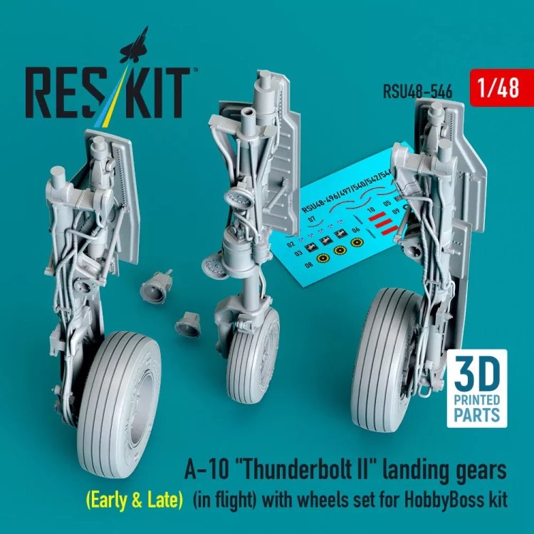 Reskit U48546 A-10 land.gears early&late in flight (HOBBYB) 1/48