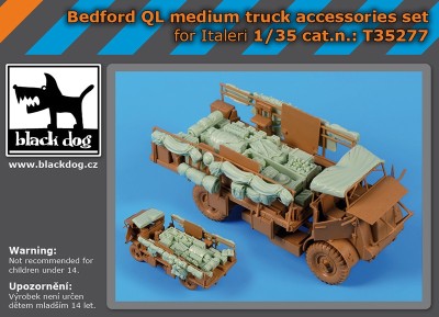 Black Dog T35277 Bedford QL medium truck accessories set (designed to be used with Italeri kits) 1/35