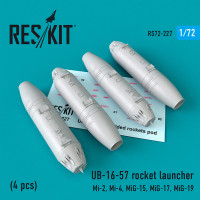 Reskit RS72-0227 UB-16-57 rocket launcher (4 pcs) Mi-2, Mi-4, MiG-15, MiG-17, MiG-19 1/72
