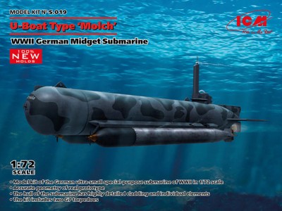 ICM S72019 U-Boat Type 'Molch', German WWII Midget Subm. 1/72