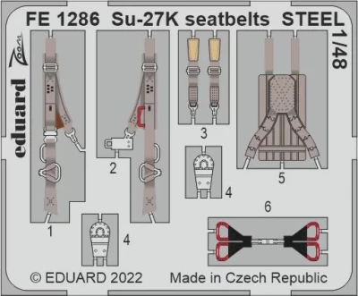 Eduard FE1286 Su-27K seatbelts STEEL (MINIB.) 1/48
