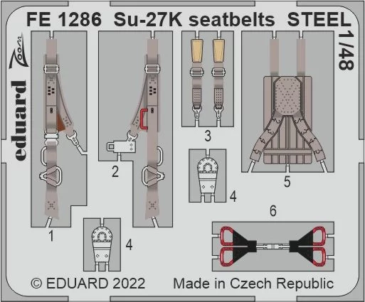 Eduard FE1286 Su-27K seatbelts STEEL (MINIB.) 1/48