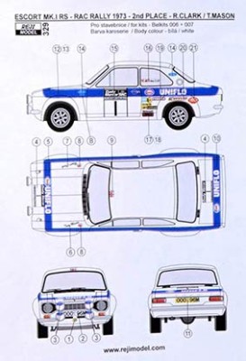 Reji Model 329 Ford Escort Mk.I RS RAC Rallye 1973 2nd place 1/24