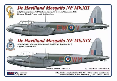 AML AMLC48044 Decals Mosquito NFXII/NFXIX (307Sq RAF&amp;68Sq) 1/48