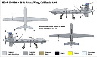 Miniwing Plastic MINI329 General-Atomics MQ-9 Reaper 163d Attack Wing, California ANG 1/144