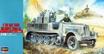 Hasegawa 31114 8 Ton Half Track Quadruple 20mm AA 1/72