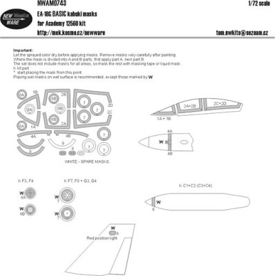 New Ware NWA-M0743 1/72 Mask EA-18G BASIC (ACAD 12560)