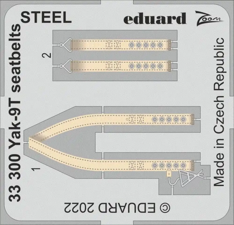 Eduard 33300 Yak-9T seatbelts STEEL (ICM) 1/32