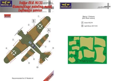Lf Model M72107 Mask Fokker C.V E M/33 Luftwaffe C.paint.(LF) 1/72