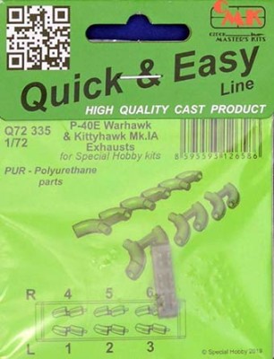 CMK Q72335 P-40E Warhawk&amp;Kittyhawk Mk.IA exhausts (SP.H) 1/72