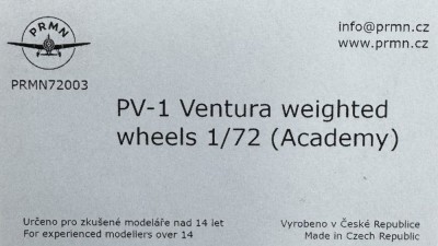 Prmn.Cz 72003 PV-1 Ventura - Weighted Wheels (ACAD) 1/72
