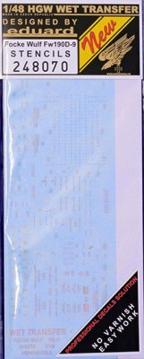 HGW 248070 STENCILS Focke Wulf Fw 190D-9 1/48