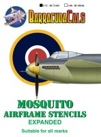 Barracuda Studios BC-72165 de Havilland Mosquito Airframe Stencils - Expanded 1/72