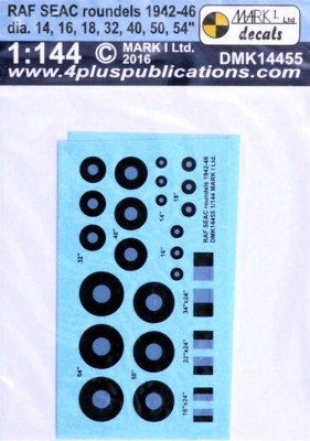 4+ Publications DMK-14455 1/144 Decals RAF SEAC roundels 1942-46 (2 sets)
