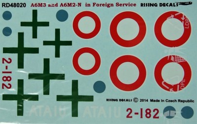 Rising Decals 48020 A6M3 and A6M2-N in Foreign Service (2x camo) 1/48