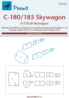 Peewit M72305 Canopy mask C-180/185 / U-17 Skywagon (AZ) 1/72