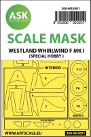 Art Scale 200-M32001 Westland Whirlwind Mk.I Kabuki wheels and canopy frame paint masks (inside & outside) 1/32