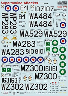 Print Scale 72-345 Supermarine Attacker Pt.1 (wet decals) 1/72