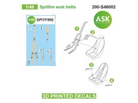 Art Scale 200-S48002 Supermarine Spitfire seat belts - 3D-printed decals 1/48
