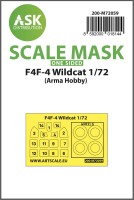 Art Scale 200-M72059 Grumman F4F-4 Wildcat wheels and canopy frame paint masks (outside only) 1/72