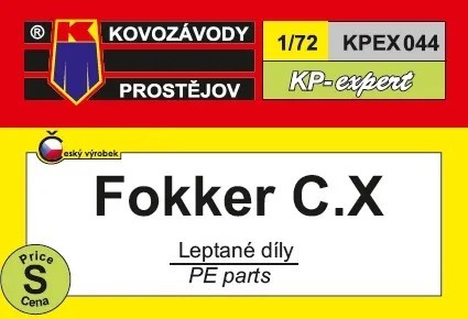 Kovozavody Prostejov EX044 Fokker C.X - upgrade PE set 1/72