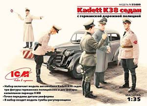 ICM 35480 Opel Kadett K38 mit Strassenpolizei 1/35