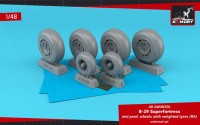 Armory ARAW48350 Boeing B-29 Superfortress mid production wheels with weighted tyres 1/48