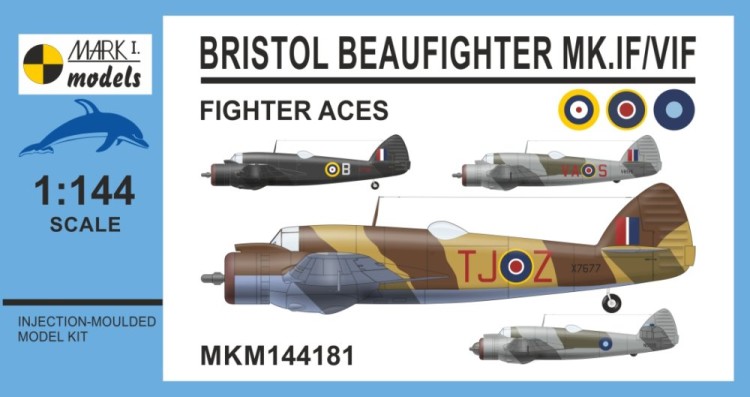 Mark 1 Model 144181 Bristol Beaufighter Mk.IF/VIF 'Fighter Aces' 1/144