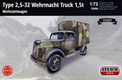 Attack Hobby 72950 Type 2,5-32 Wehrmacht Truck Werkstattwagen 1/72