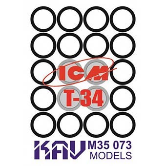 KAV M35073 Бандажи Т-34 (35365, 35366, 35367, 35368) окрасочная маска 1/35