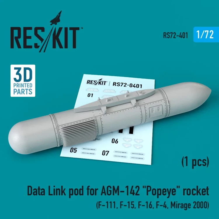 Reskit RS72-401 Data Link pod for AGM-142 'Popeye' rocket 1/72
