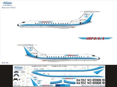 Ascensio Т34-006 Ту-134А-3 (Ямал Old) 1/144