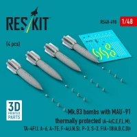 Reskit 48498 Mk.83 bombs w/ MAU-91 thermally prot. (4 pcs) 1/48