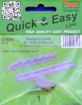 CMK Q72390 Messerschmitt Bf 109E Exhaust (SPHOBBY) 1/72