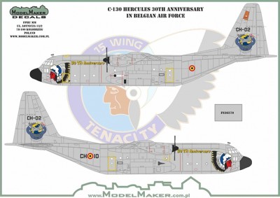 Model Maker Decals D72030A Lockheed C-130 Hercules 30TH Anniversary in Belgian Air Force 1/72