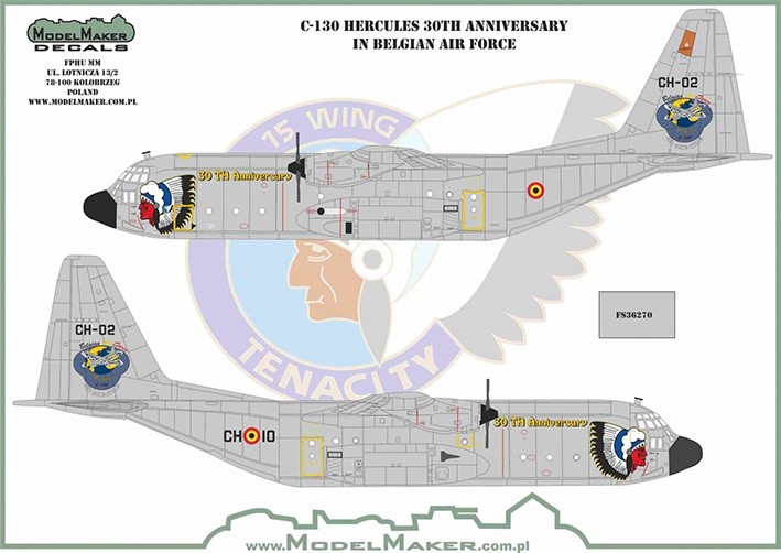 Model Maker Decals D72030A Lockheed C-130 Hercules 30TH Anniversary in Belgian Air Force 1/72
