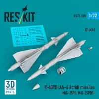 Reskit 72528 R-40RD (AA-6 'Acrid') missiles (2 pcs.) 1/72