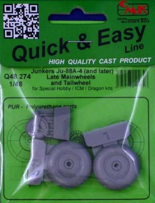 CMK Q48274 Ju-88A-4 late main&amp;tail wheels (ICM) 1/48