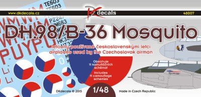 Dk Decals 48007 DH.98/B-36 Mosquito - CZ pilots (11x camo) 1/48
