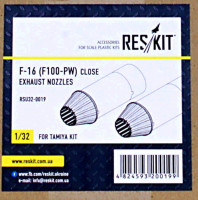 Reskit RSU32-0019 F-16 (F100-PW) closed exh.nozzles (TAM) 1/32