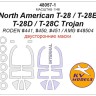 KV Models 48057-1 North American T-28 / T-28B / T-28D / T-28C Trojan (RODEN #441, #450, #451 / AMG #48504) - Двусторонние маски + маски на диски и колеса RODEN / AMG US 1/48