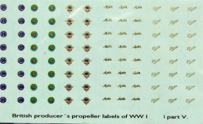 LF Model C72158 Decals British producer propeller labels V. 1/72
