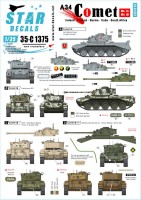 Star Decals 35-C1375 A34 CometPost-war operators.A43 Comet Mk.IA and Mk.IB. Ireland, Finland, South Africa, Burma/Myanmar and Cuba 1/35